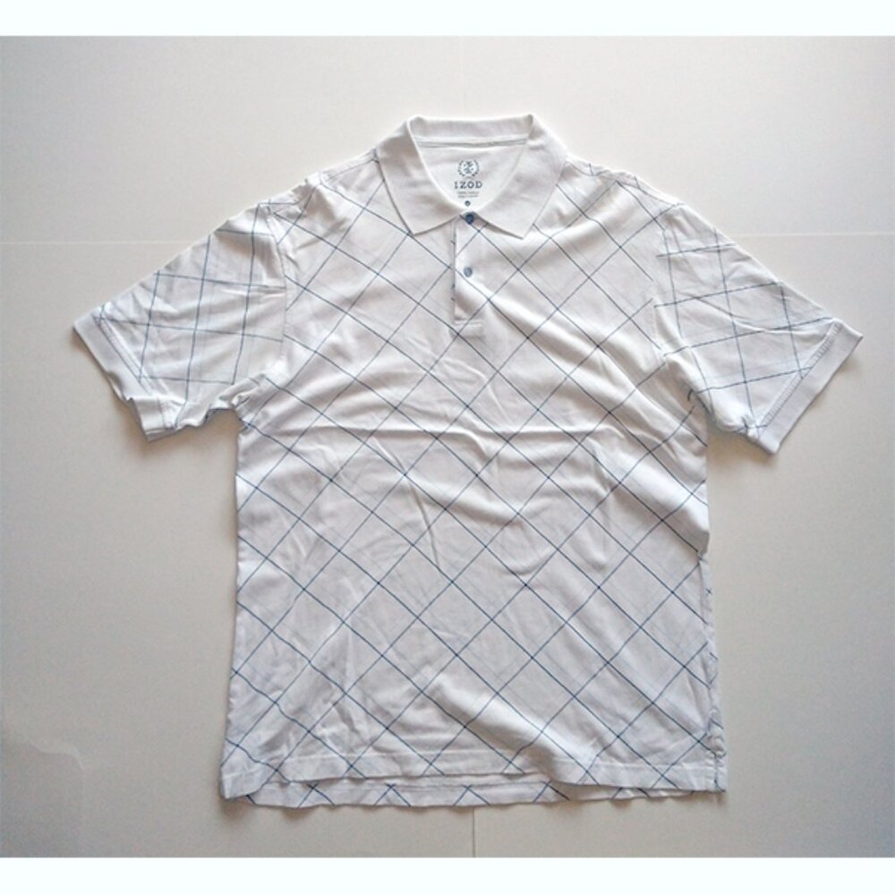 IZOD Cotton Golf Polo Shirt Size Large S/S Short Sleeve 100% Cotton Sportswear